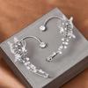 1 Pair Women Prom Ear Cuffs Non-pierced Ear Clips Butterfly Wings Rhinestone Earrings Anti-slip Lightweight