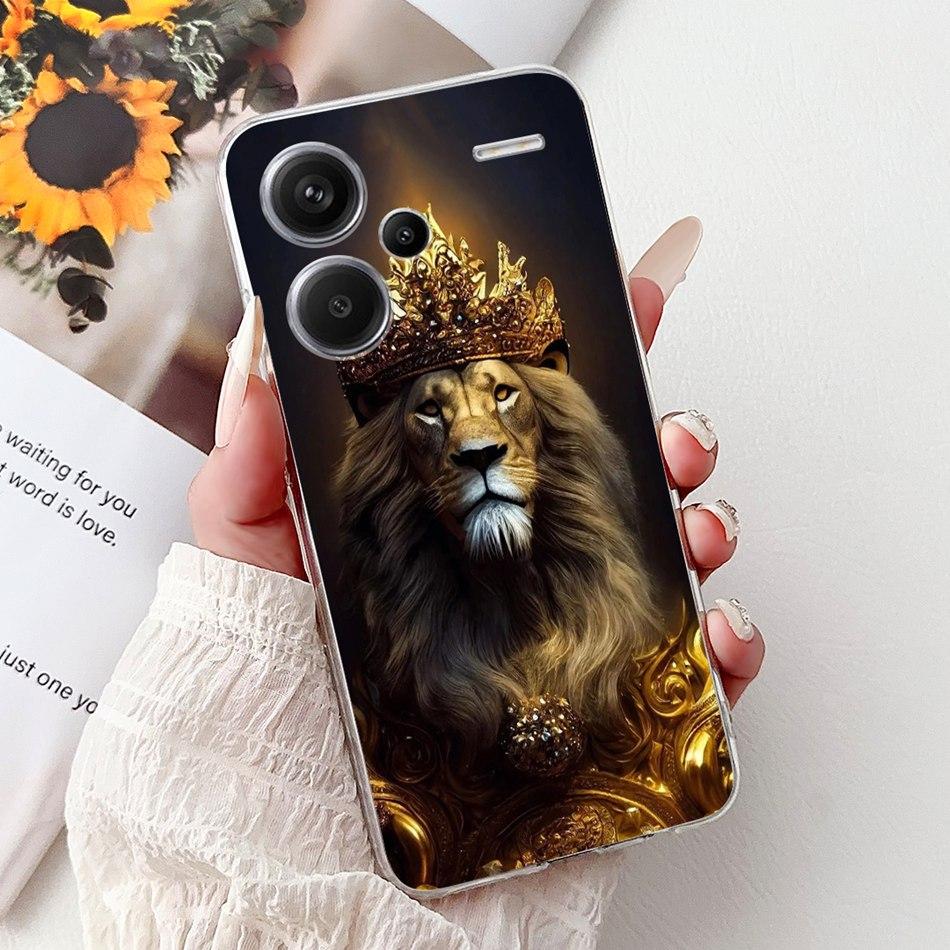 For Xiaomi Redmi Note 13 Pro Plus 5G Phone Case Redmi Note13 13 Pro 13 Pro+ 5G Elegant Floral Cat Soft Silicone Clear TPU Cases