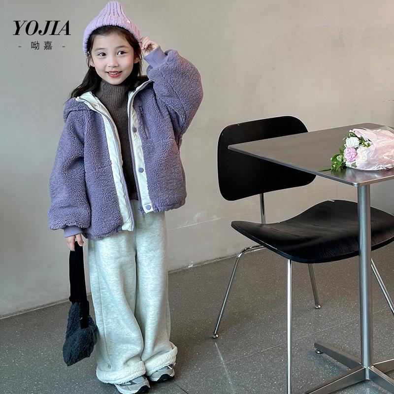 YOJIA Mädchen Pelz Wintermantel 2024: Modisch, Baumwollgepolstert, Fleecegefüttert, Verdicktes Oberteil für Kinder