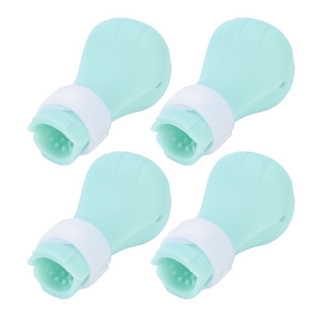 4Pcs Pet Bathing Foot Cover Silicone AntiScratch Cat Paw Protector Pet Supplies for Bathing(Green )
