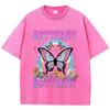 Oversized Women Washed T-Shirts Rainbow And Butterfly Printed Tee Shirts Cotton Oversize Tees Vintage Female Clothes