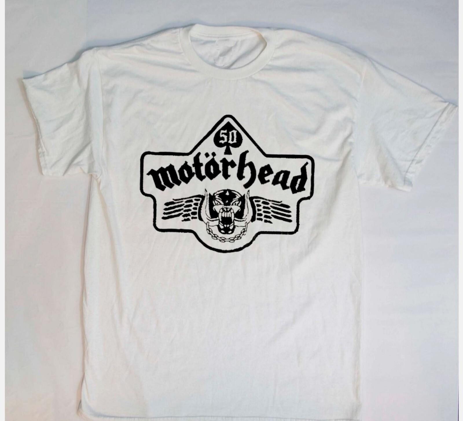 26 Motorhead 50 Years Logo White Short Sleeve Unisex T-Shirt Size S-5XL Unisex T-Shirt XXL