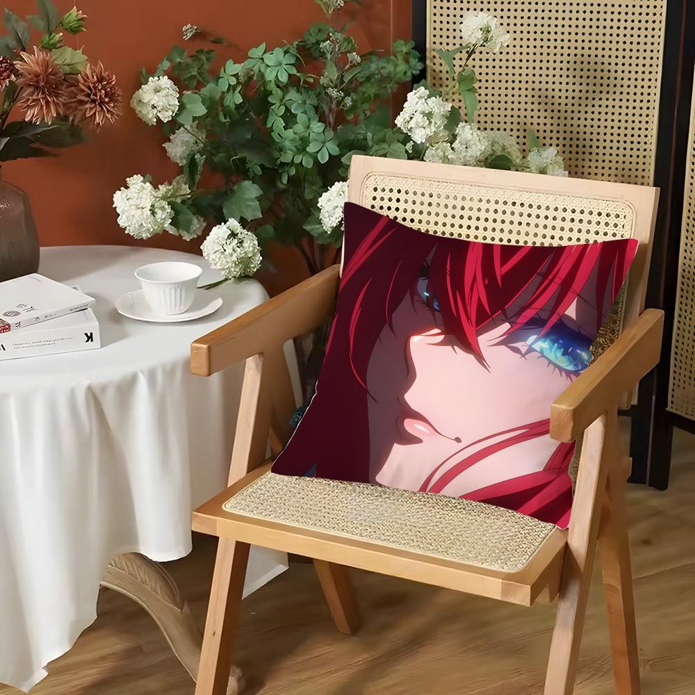 Anime SSchool DxD Cushion Cover Silky Short Plush Invisible Zipper Dustproof Sofa Pillow Case for Home Decor