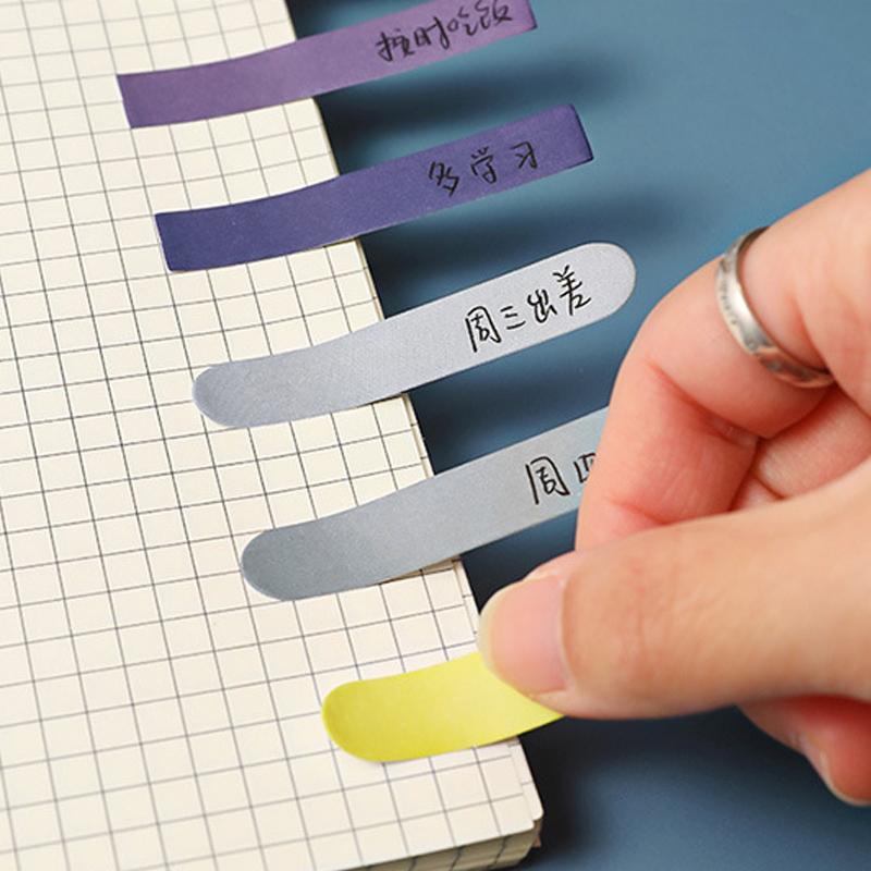 1Pcs Creative Color Index Strip Sticker Notes Memo Pad Stationery Tearable Sticky Office Decor School Supplies Student Kids Gift