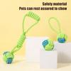 Rope Knot Dog Toy Knot Ball Chew Toy Interactive Tug-of-War Toy Soft Bite-Resistant Fetch Toy for Small To Large Dogs Teeth Cleaning Anxiety Relief