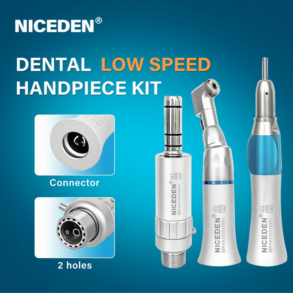 NICEDEN Dental Straight Nose Cone Low Speed Handpiece Straight 203C External Water E-type Straight Handpiece Dentistry Equipment