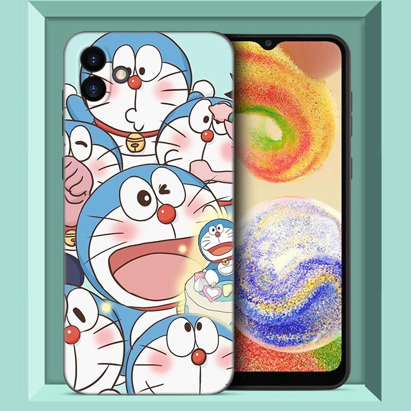 Cartoon Anime Doraemon Phone Case For Samsung Galaxy A01 A03 Core A04 E A02 A05 A10 A20 A21 A30 A50 S A6 A8 Plus A7 Black Cover