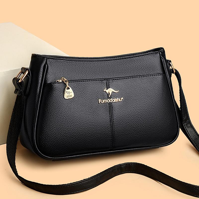 Premium soft leather bag women's simple atmosphere commuting versatile large capacity shoulder oblique bag