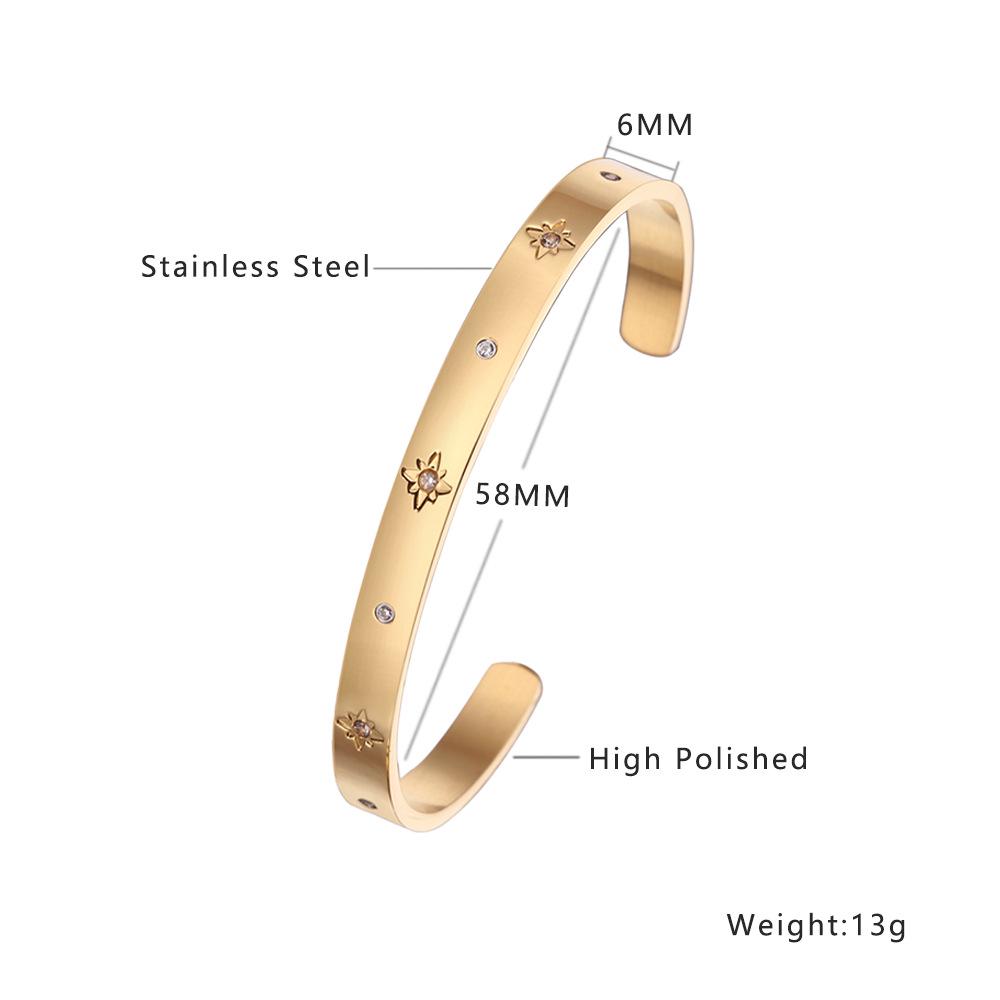 European High-End Retro Titanium Steel Starry Zirconia Bracelet for Women