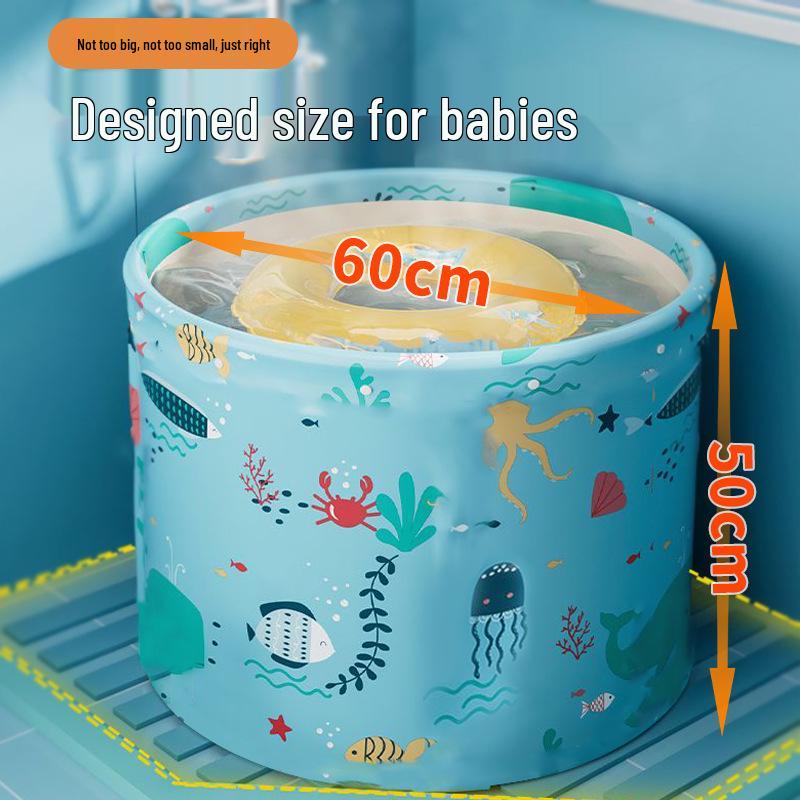 Foldable No-Installation Thickened Cotton-Padded Soaking Tub for Adults