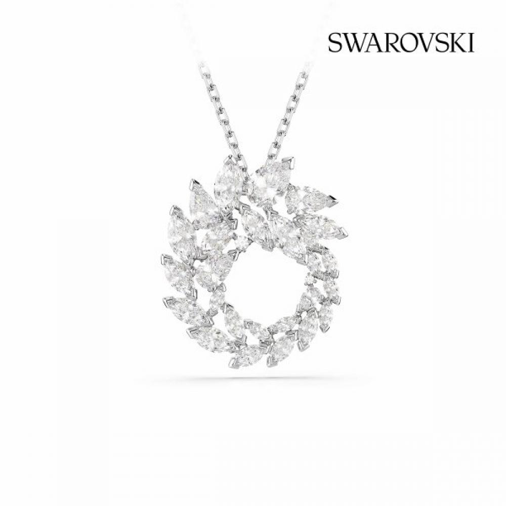 Swarovski Rhodium Circle Pendant Necklace 5759837