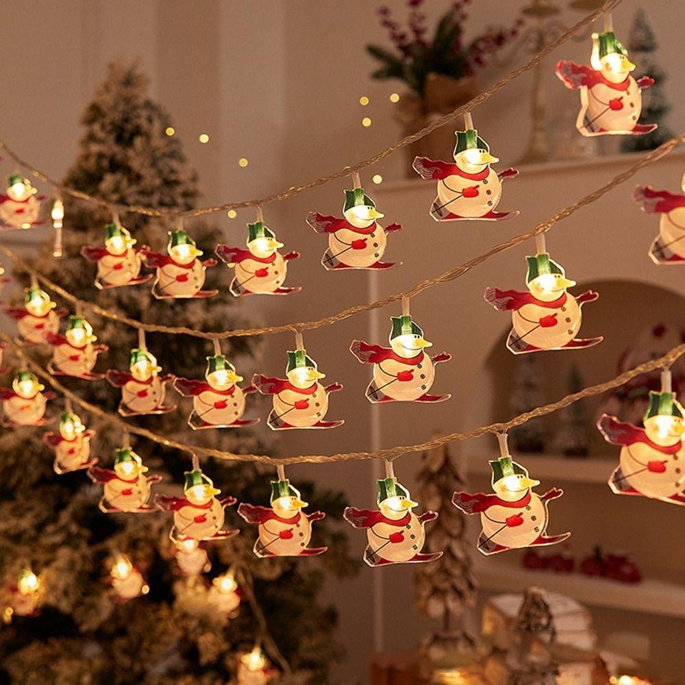 Santa Claus Snowman Christmas LED String Warm Light Garland Lights New Festival Lamp  Christma