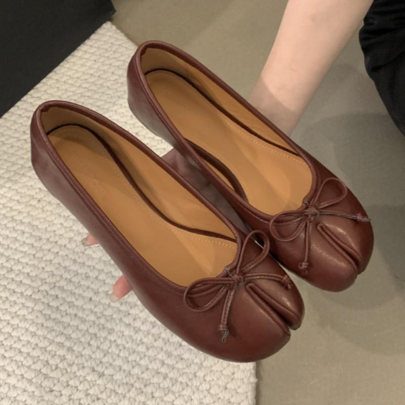 Fashion Ladies Shoes 2025 New Split Toe Ballet Flats Fashion Butterfly-knot Concise Low Heels Flat Shoes Casual Slip On Flats Zapatilas