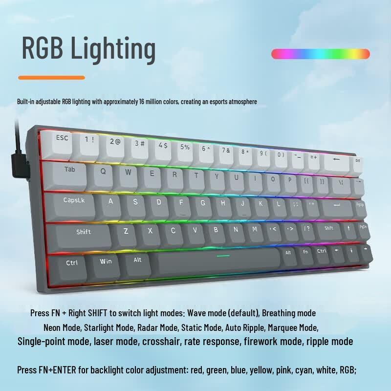 Redragon M68 68-Key Wired Magnetic Switch RGB Gaming Keyboard