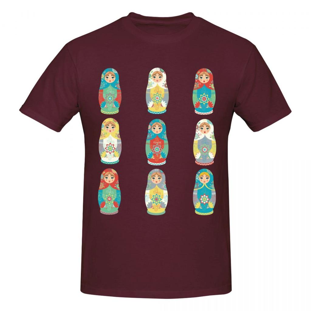 Unisex Funny Matryoshka Doll Fun T Shirt Streetwear Oversized Oneck Cotton Sleeve Shirt Unisex