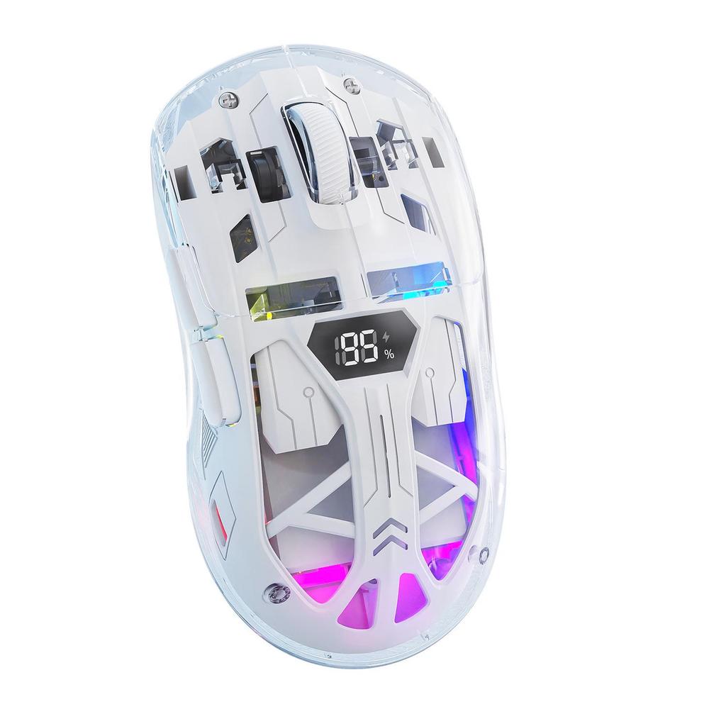 Free Wolf A2 Dual-Mode RGB Wireless Bluetooth Transparent Gaming Mouse