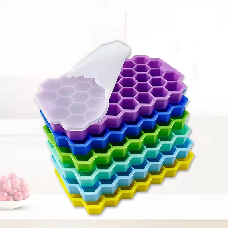 Opakovaně použitelná silikonová forma na ledové kostky Plástvové formy na ledové kostky Bez BPA Výrobník ledu Želé forma Whiskey Koktejl Kuchyňské náčiní