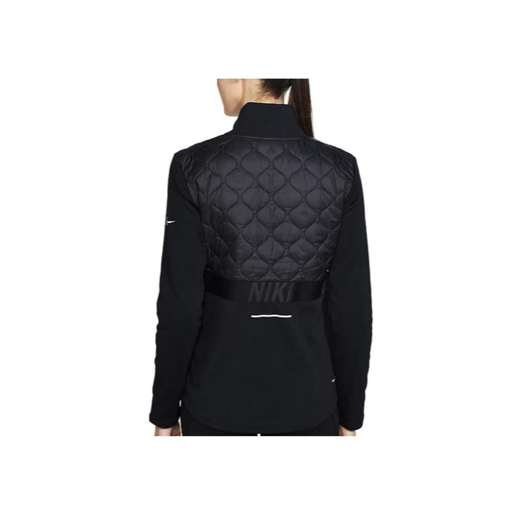 Nike Training Casual Warm Color Block Stand Collar Cotton Jacket Women Jacket Black BV3863-010