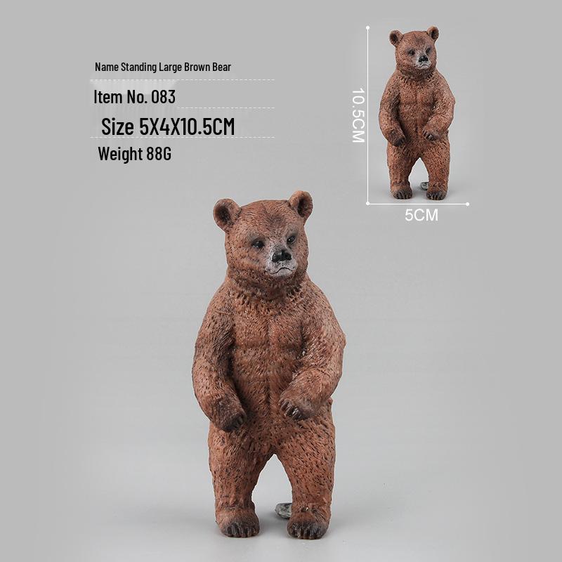 Realistic Wild Bear Toy Set: Big Brown Bear Model