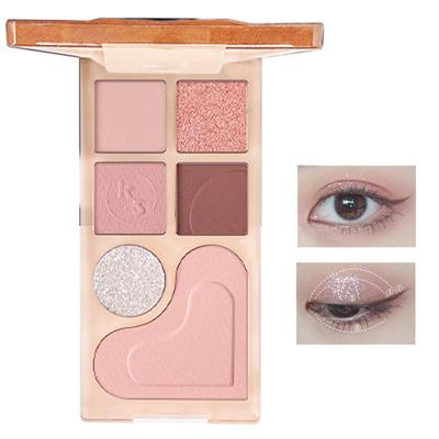 Lynlyulinger Eyeshadow 6 Highly and Fine Sparkle Eyeshadow Palette for Eye and Highlighter Rose Palette, Colors, Pigmented, Close-Fitting,