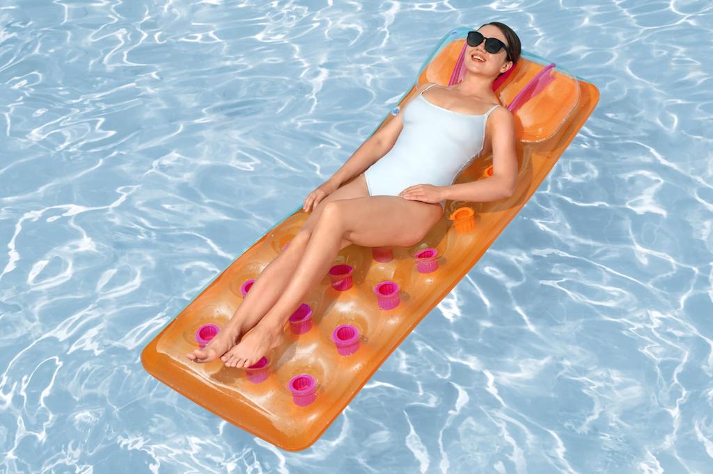 Bestway 175 x 63cm Summer Color Deluxe Floating Mat Orange 43015