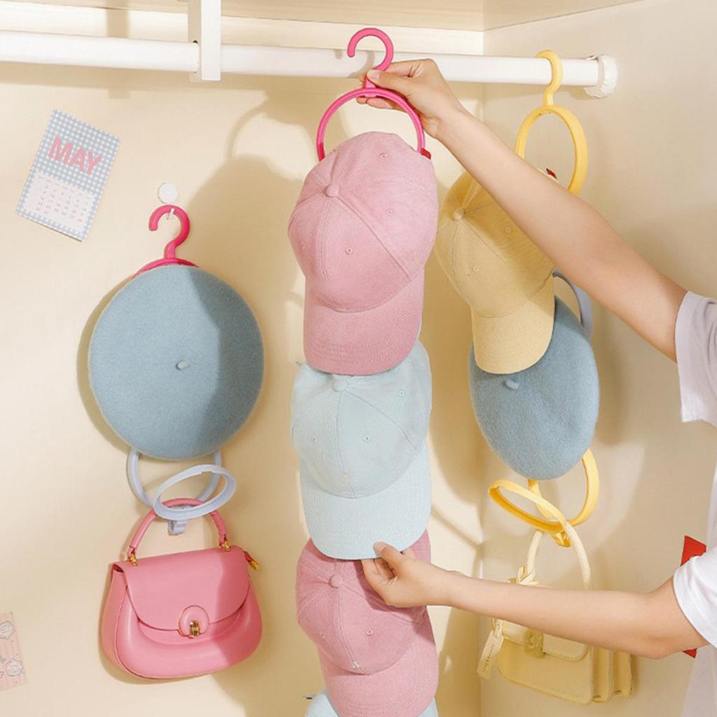 Baseball Hat Hanger Organizer Round Door Back Peaked Scarf Clothes Bag Display Holder Wall Hanging Rack Wig Stand Tool