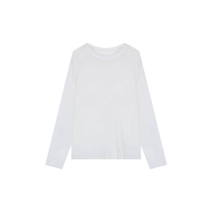 Summer Lazy Knitted Blouse Top for For Women with Thin Style Slightly Transparent Outer Layer High-quality Round Neck Sun Protection Long Sleeves