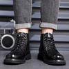 Men's Retro High-Top Martin Winter Boots - Thick Sole, Plus Velvet, Leather, Trendy & Warm for Outdoors