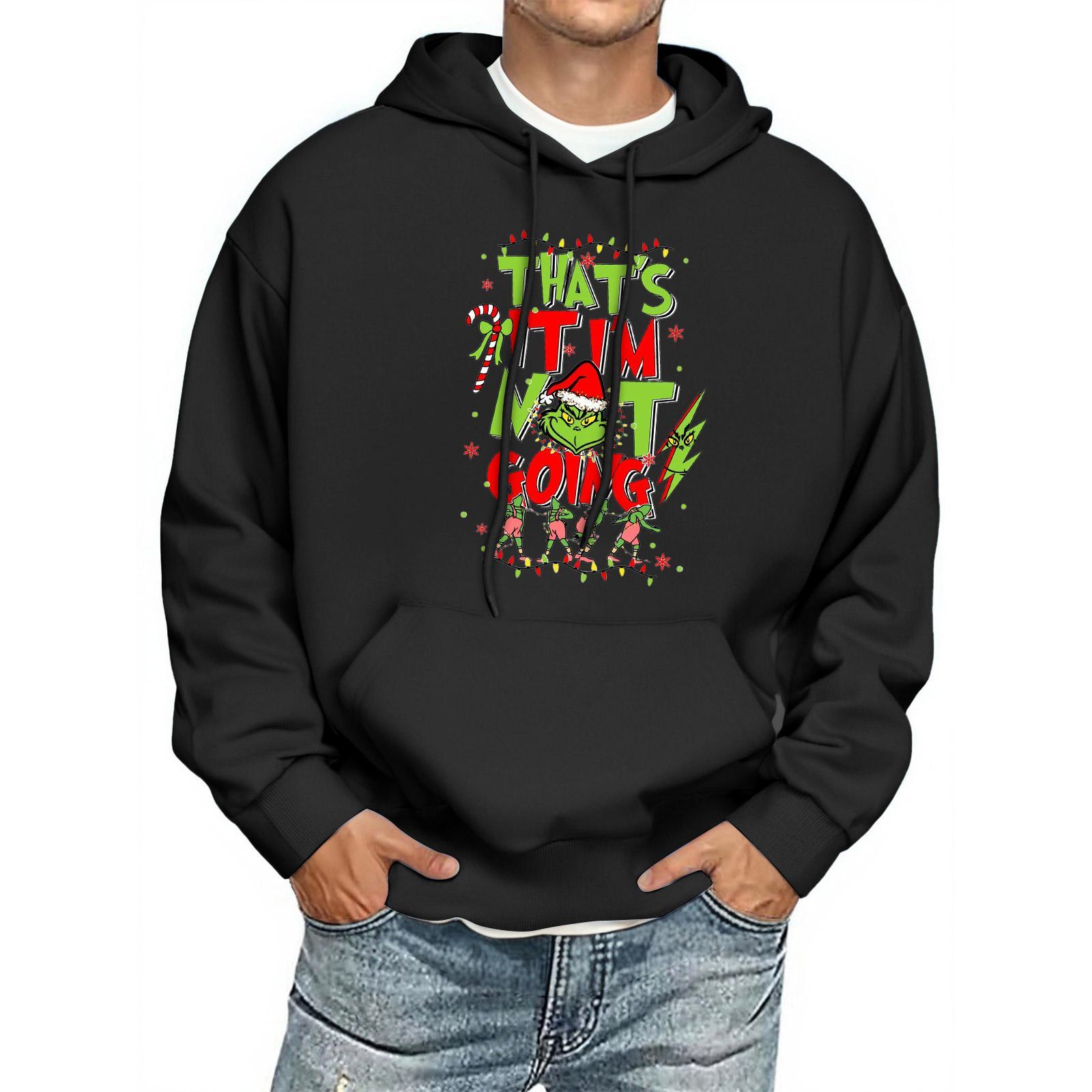 

Мужская толстовка с капюшоном с принтом, с длинным рукавом, повседневный пуловер, худи, толстовка с капюшоном L чёрный