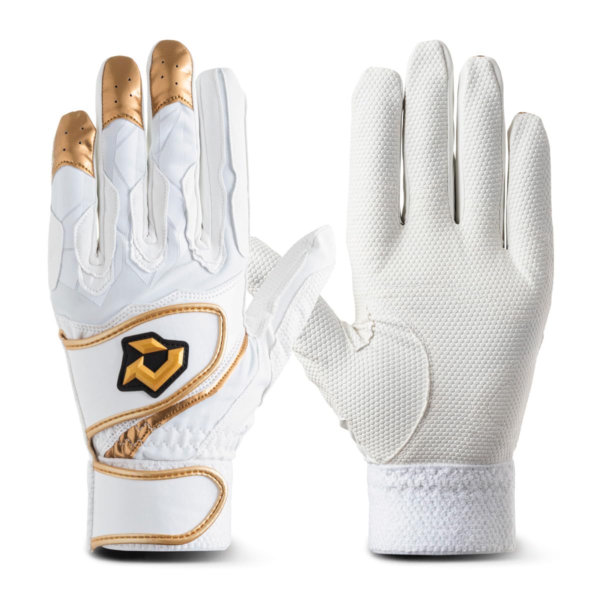 

DeMARINI Batting Glove both White x WB5745205L DM-2 (for hands), Large, Gold,