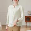 Women's Summer Seven-Sleeve Shirt: New Chinese National Style Tummy-Covering Top