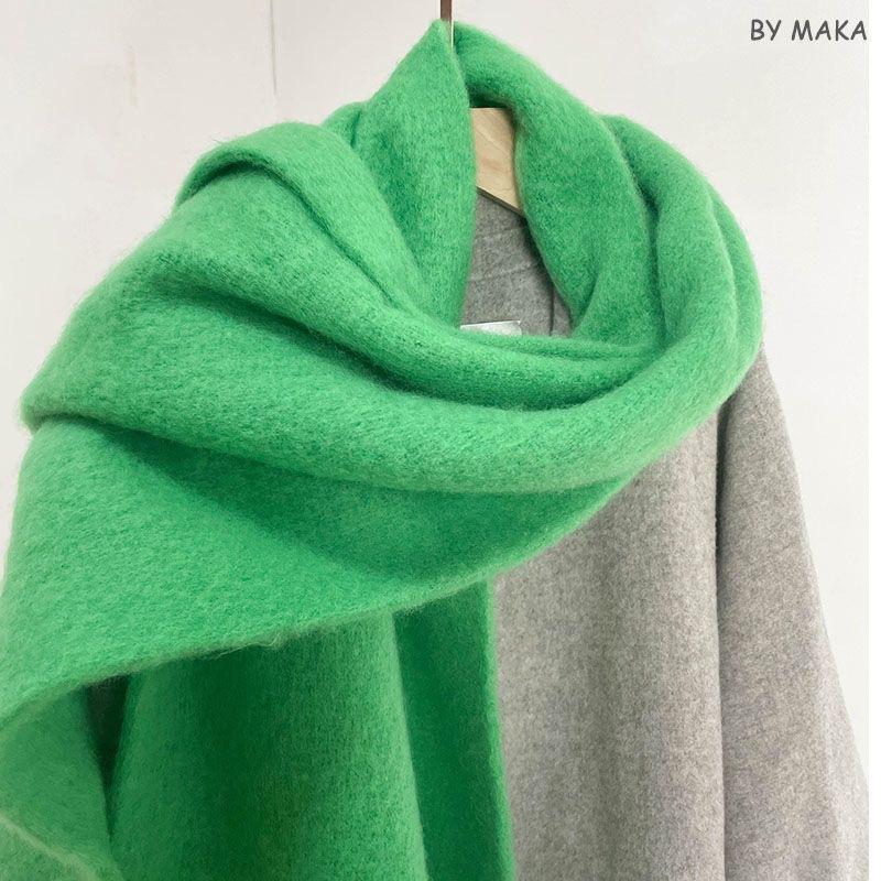 Korean Style Colorful Soft Scarf Female Solid Color Couple Scarf Thickened Warm Soft Girl Student Tassel Versatile Mohair