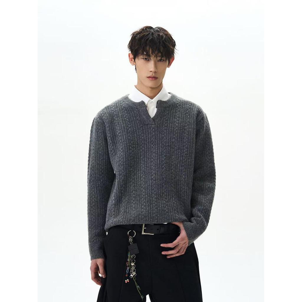 Autumn/Winter Unisex Retro Cable Knit Loose Sweater