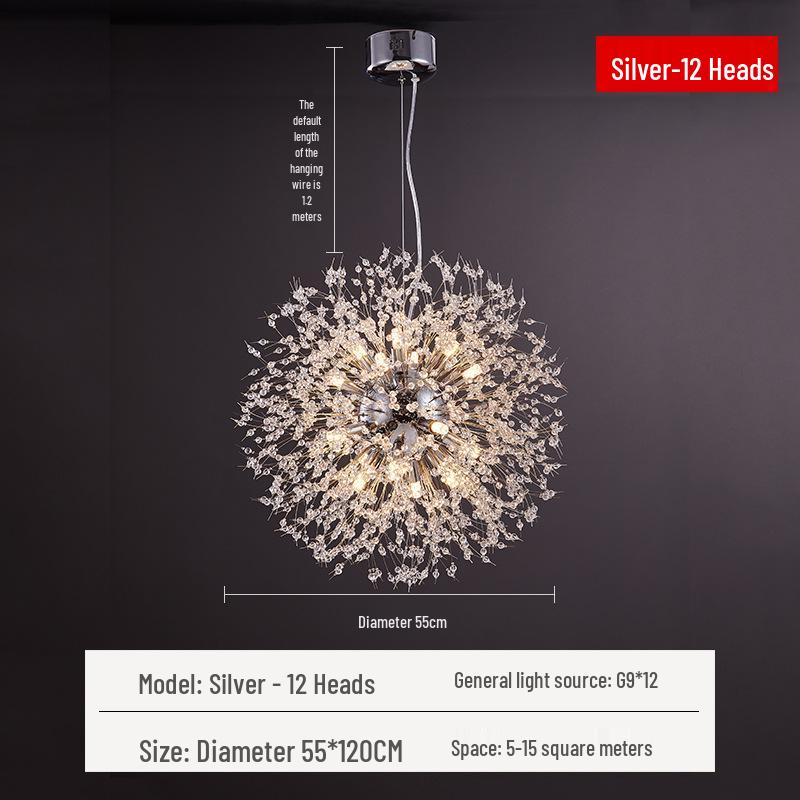 Dandelion Crystal Chandelier - Modern Lighting for Bedroom, Living Room, Bar, and Clothing Store