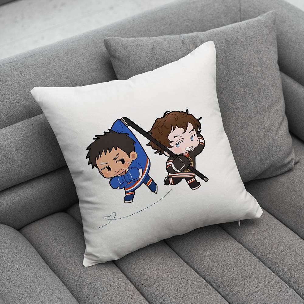 Beliebte TV-Heiz-Rivalität Kissenbezug Quadratisch Doppelseitiger Druck Kurzer Plüsch Sofa-Kissenbezug Schlafzimmer Nachttischkissen