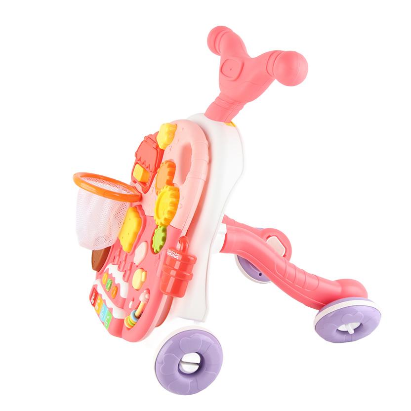 Carucior pentru bebelusi 2 in 1 Baby Walker cu impingere manuala si premergator anti-ruliu