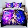 Sexy Girl High School DxD Anime Bettdecken-Set, Bettbezug, Bettset, Steppdecke, Kissenbezug, King-Queen-Size-Bettwäscheset für Kinder