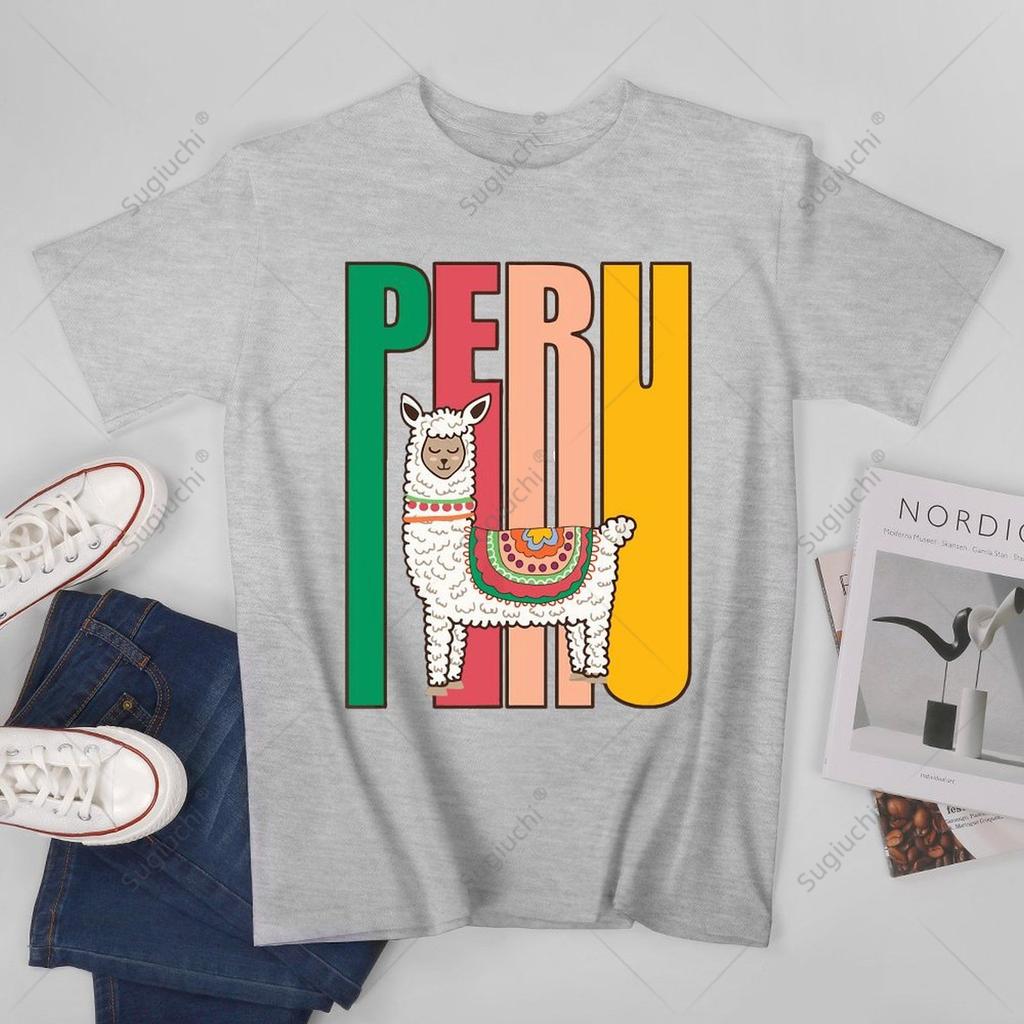 Unisex Cute Peruvian Alpaca Product Llama From Peru Tshirt Tees T Shirts WoUnisex Boys 100 Cotton TShirt