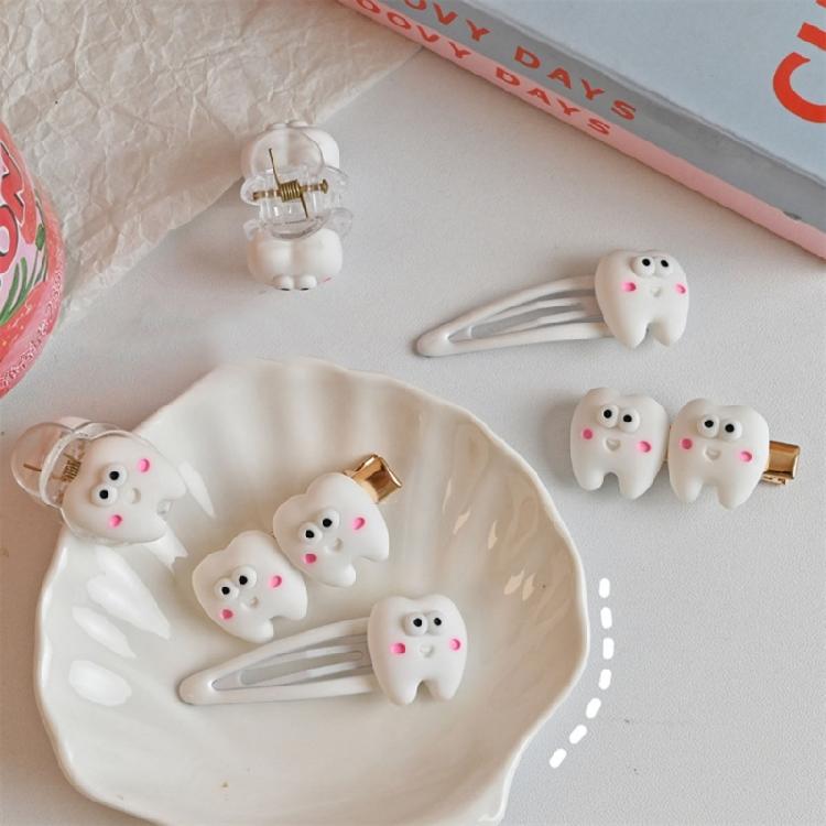Cute Tooth Harajuku Snap Clip Y2K Girls Hairpin Sweet Handmade HairPins