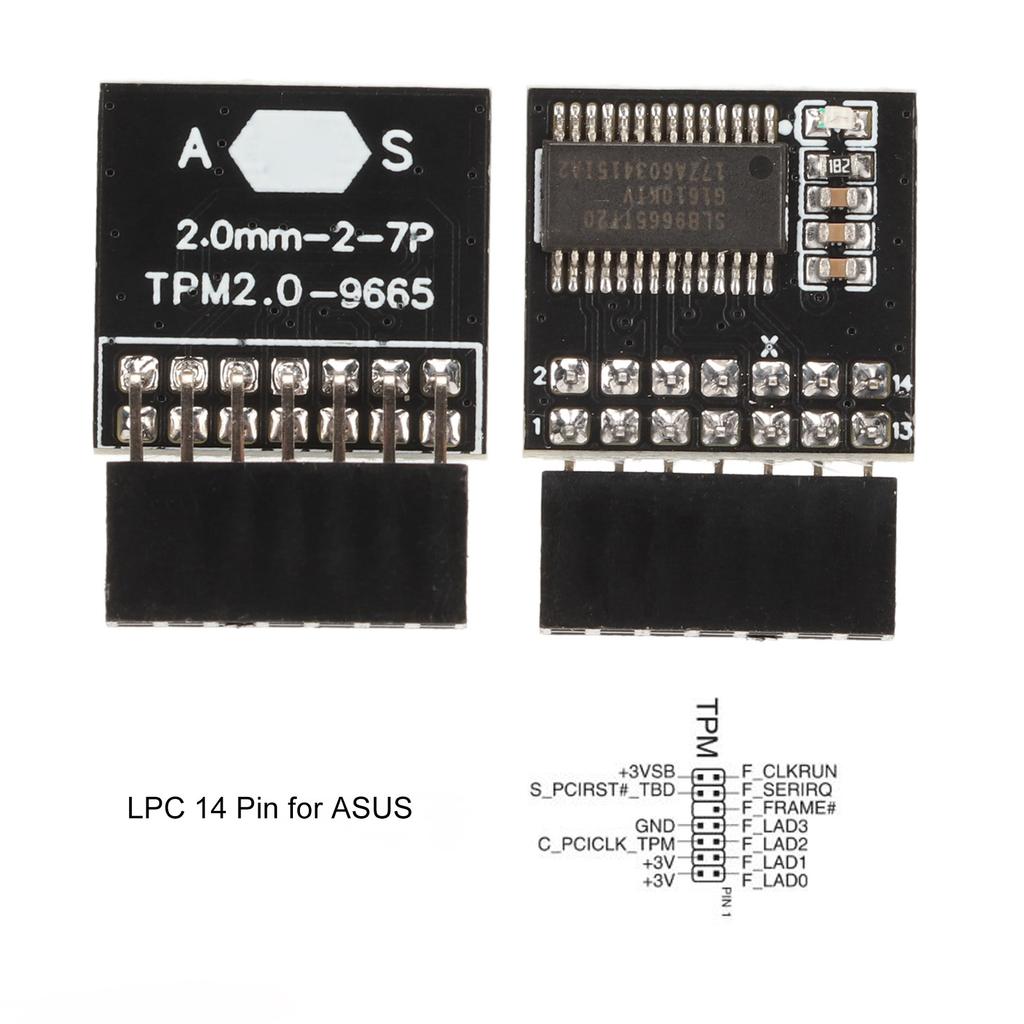 TPM 2.0 Module TPM 2.0 Chip TPM 2.0 Module TPM Chip 14 Pin 2x7P Security Module for ASUS for Win11   Module