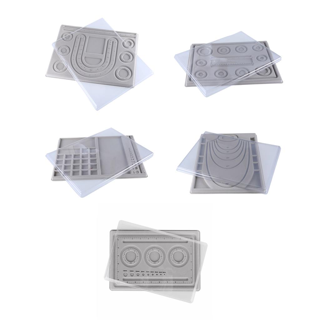 Portable Beading Mat and Tray Chic Jewelry Beading Mats Elegant Grey Flocked Board for Efficient Bead Handling