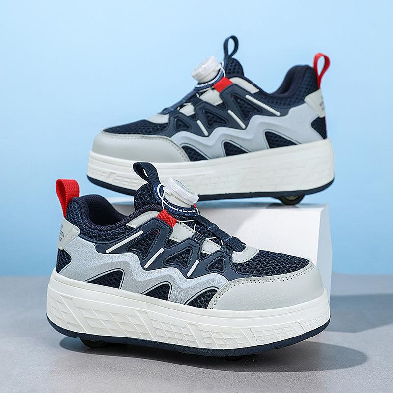 

Модная обувь для одноклассников, обувь для подиума, весна и осень 2025, сетчатая, для детей среднего и старшего возраста, обувь на колесиках, спортивная детская обувь для мужчин и женщин с 30