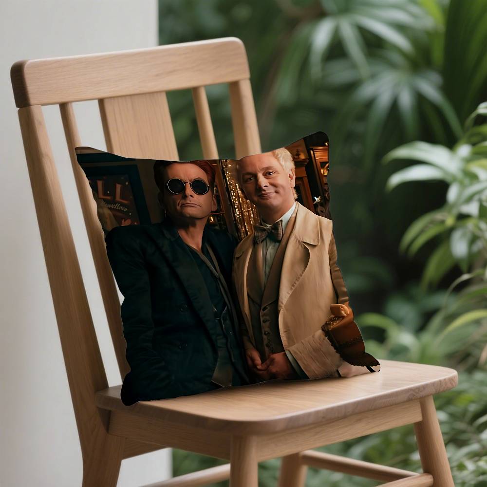TV Cool W-Good Omens-S Pillow Case Cushion Cover Soft Cute Throw Pillow Case For Car Sofa Pillowcase Polyester With Zipper