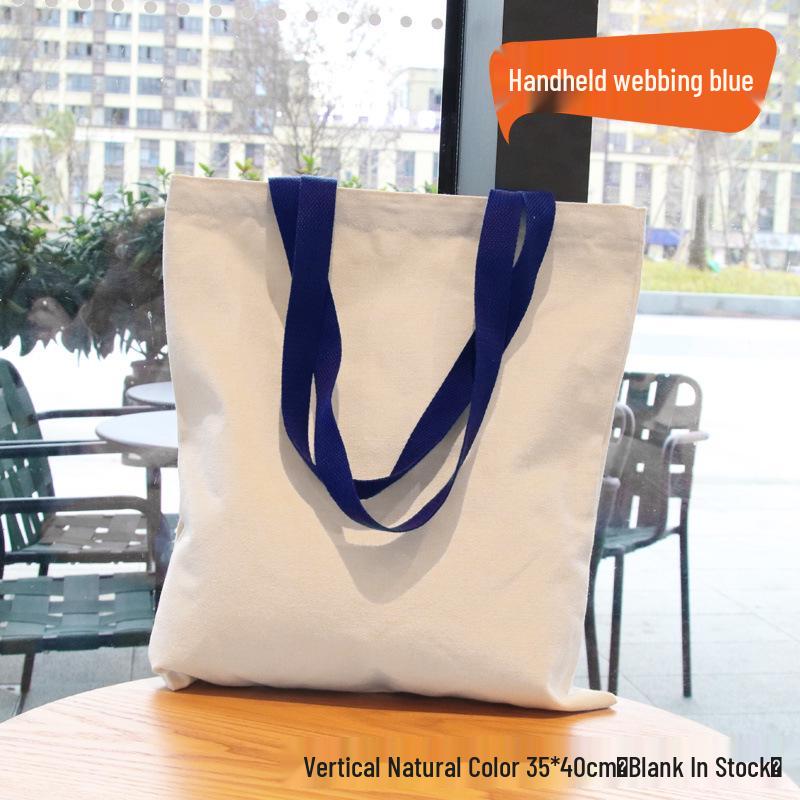 Customizable White Canvas Tote Bag with High-End Feel