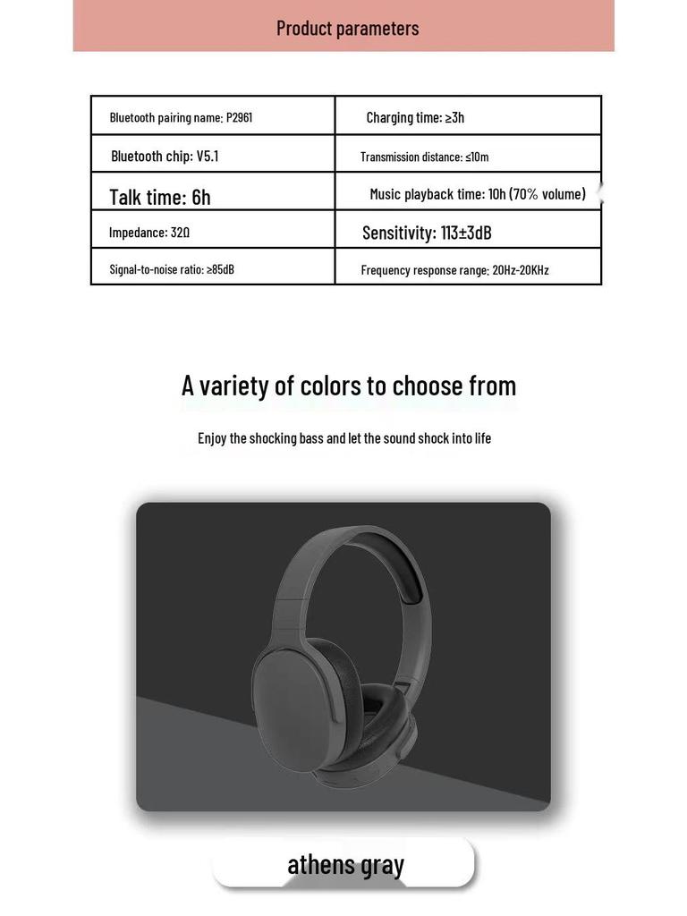 High-Quality Over-Ear Wireless Bluetooth Headphones with Type-C – New Model, Full Ear Cup Design