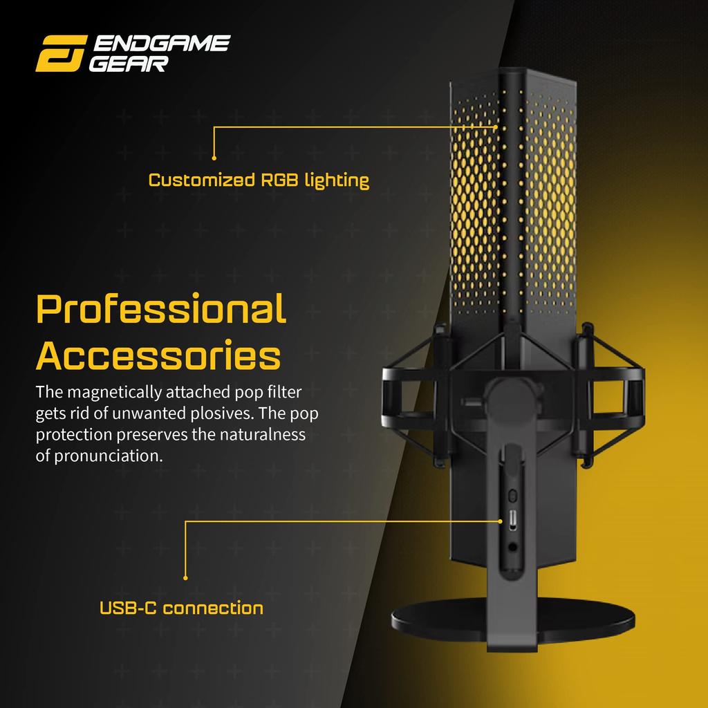 Endgame Gear XSTRM USB USB Gaming Condenser Microphone, Microphone, Microphone, Black, EGG-XST-BLK