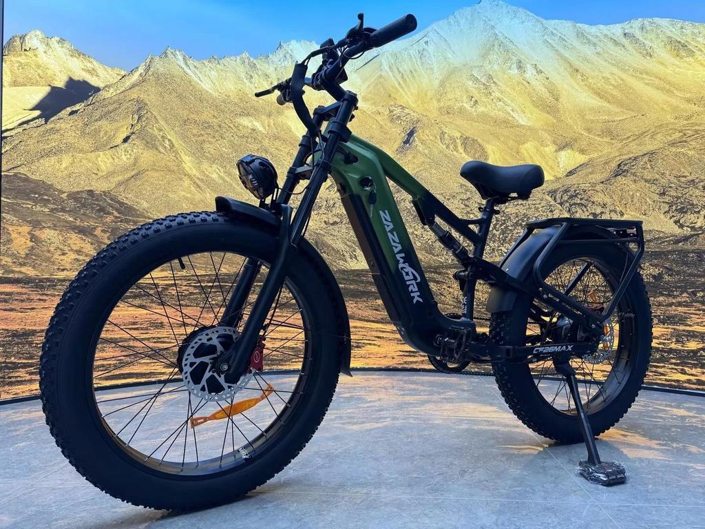 Dual Motor Electric Bike ZAZAWORK CF26 MAX – 48V 25Ah Removable Battery, 26" Fat Tire Mountain E-Bike, Off-Road Power & Long Range
