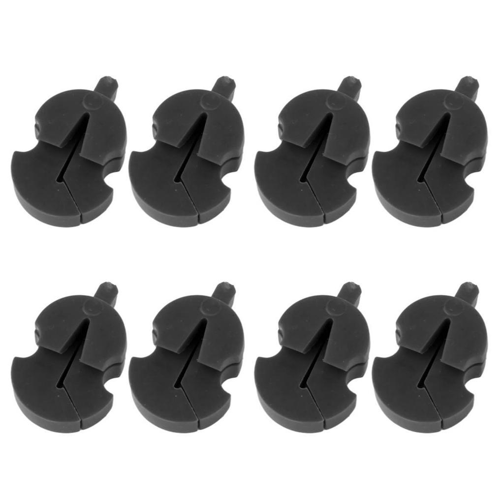 8Pcs Violin Mute Adjustable Rubber Silencer Single Hole Practice Parts Accessories Black