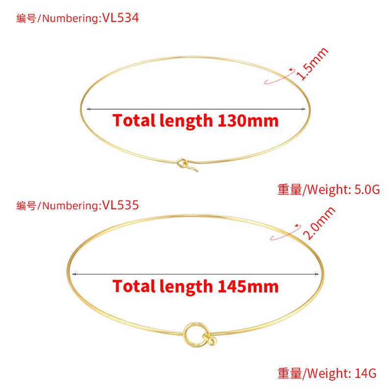 Simple Round Collar Women'S Necklace With Chain Handmade Diy Collar Stainless Steel Jewelry Material Vl534-535