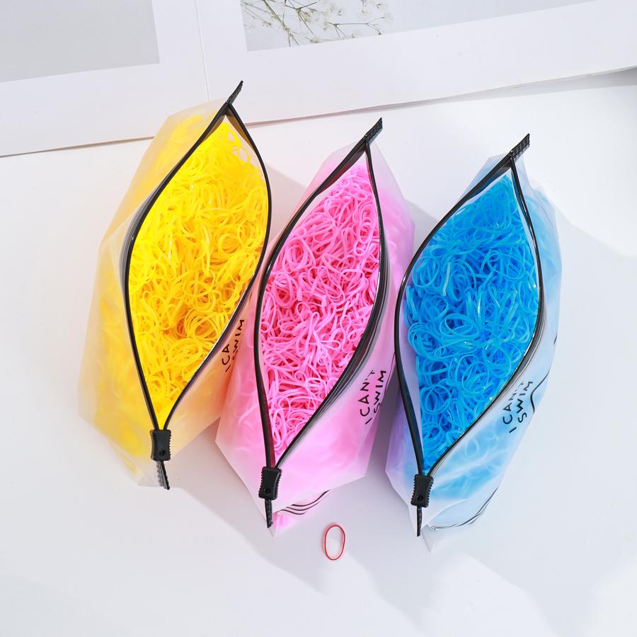 500/1000/2000Pcs Girls Colourful Disposable Rubber Band Hair Ties Headband Children Ponytail Holder Bands Kids Hair Accessories